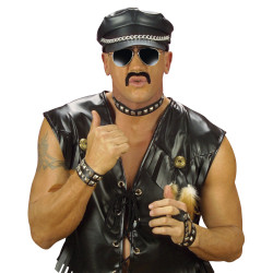 Motorkářský náramek s cvočky černý